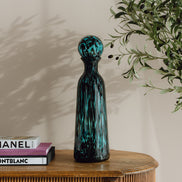 Blue Speckled Glass Bottle Jar for Living Room Home Decor