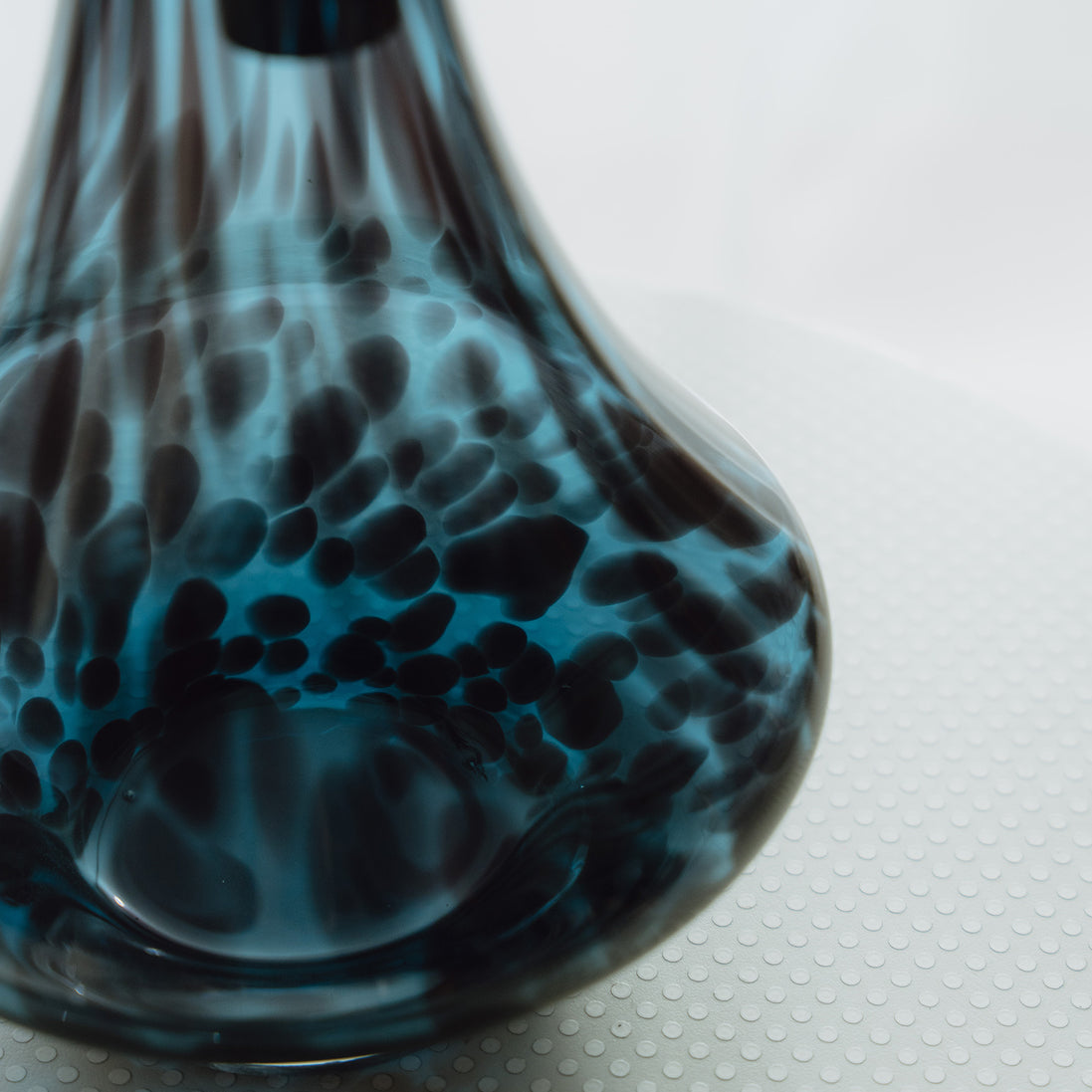 Blue Speckled Abstract Pattern Glass Jar for Living Room Home Decor.