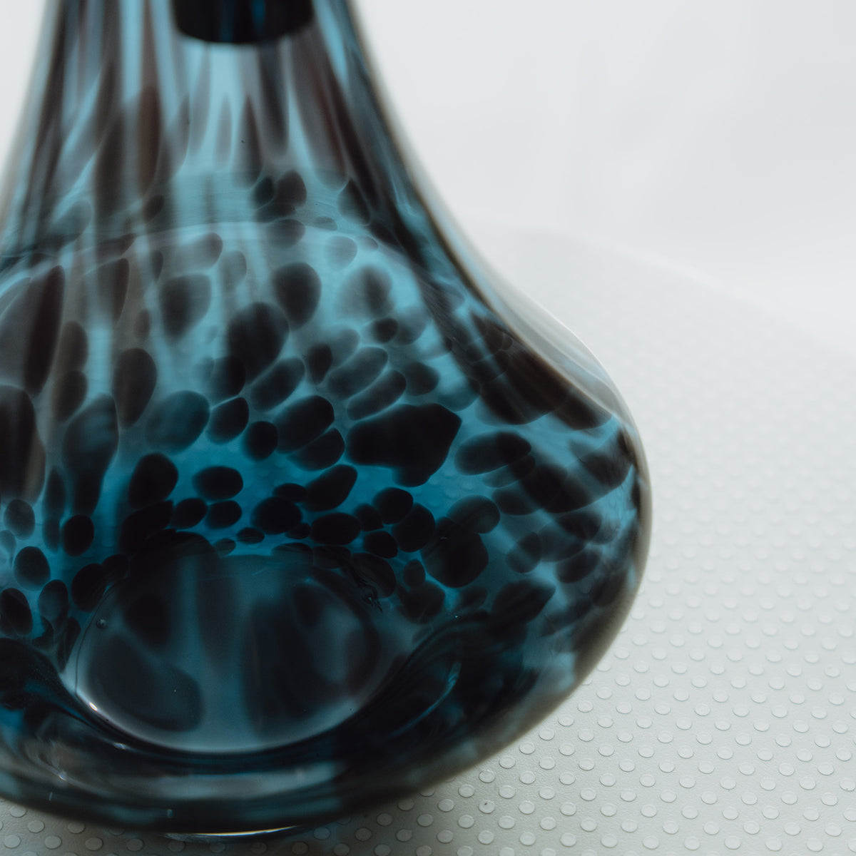 Blue Speckled Abstract Pattern Glass Jar for Living Room Home Decor.