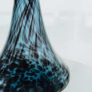 Blue Speckled Abstract Pattern Glass Jar for Living Room Home Decor.