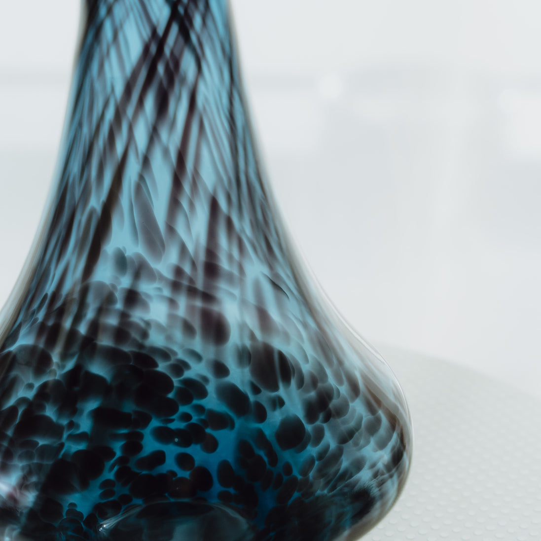 Blue Speckled Abstract Pattern Glass Jar for Living Room Home Decor.