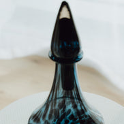 Blue Speckled Abstract Pattern Glass Jar for Living Room Home Decor.