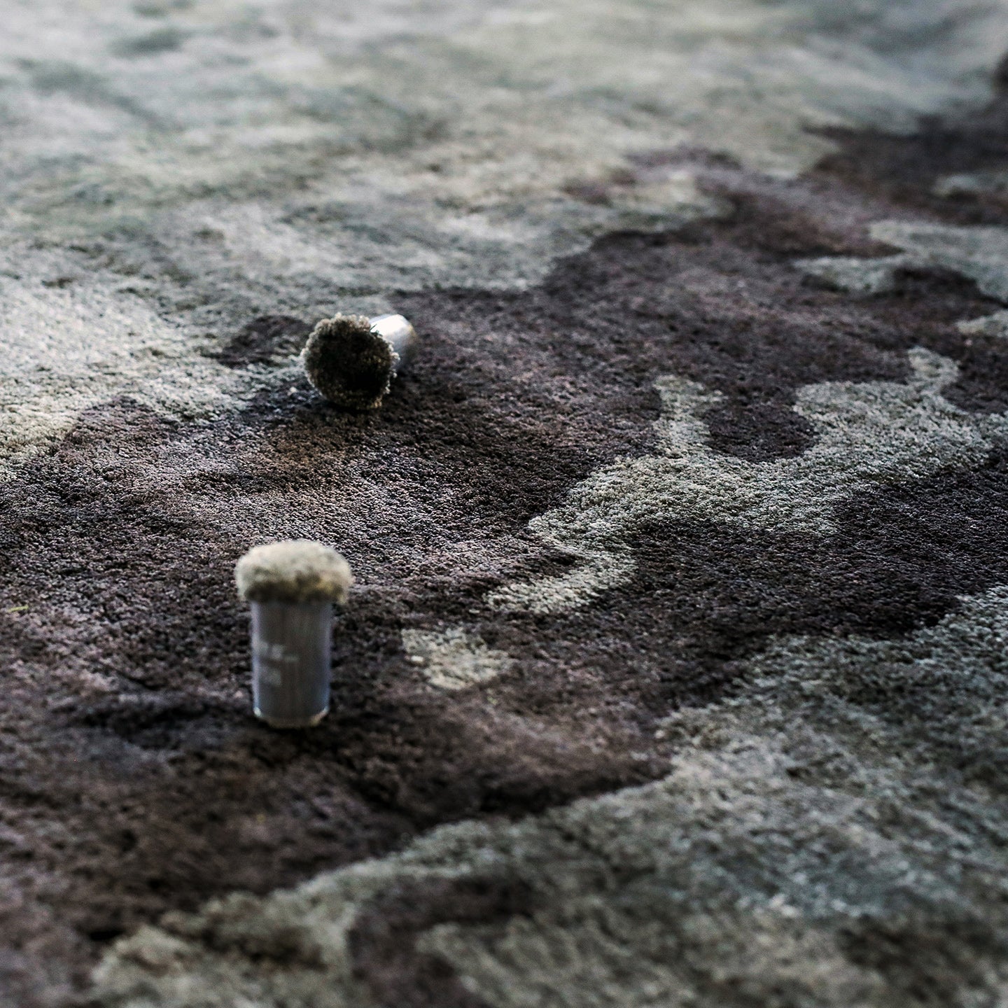 Grey Shades Handmade Silk Rug with an Abstract Pattern for Modern Living Room or Modern Bedroom.