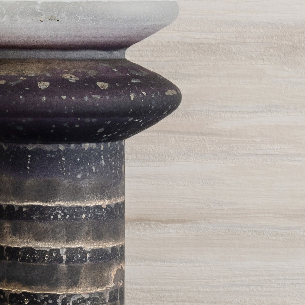 Ember brown textured glass vase with column shape and distressed finish, decorative vase for modern rustic home décor