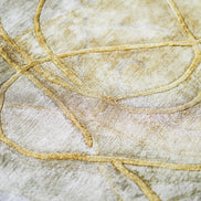 Cream and Gold Hues Handmade Silk Rug with an Abstract Pattern for Modern Interiors. 