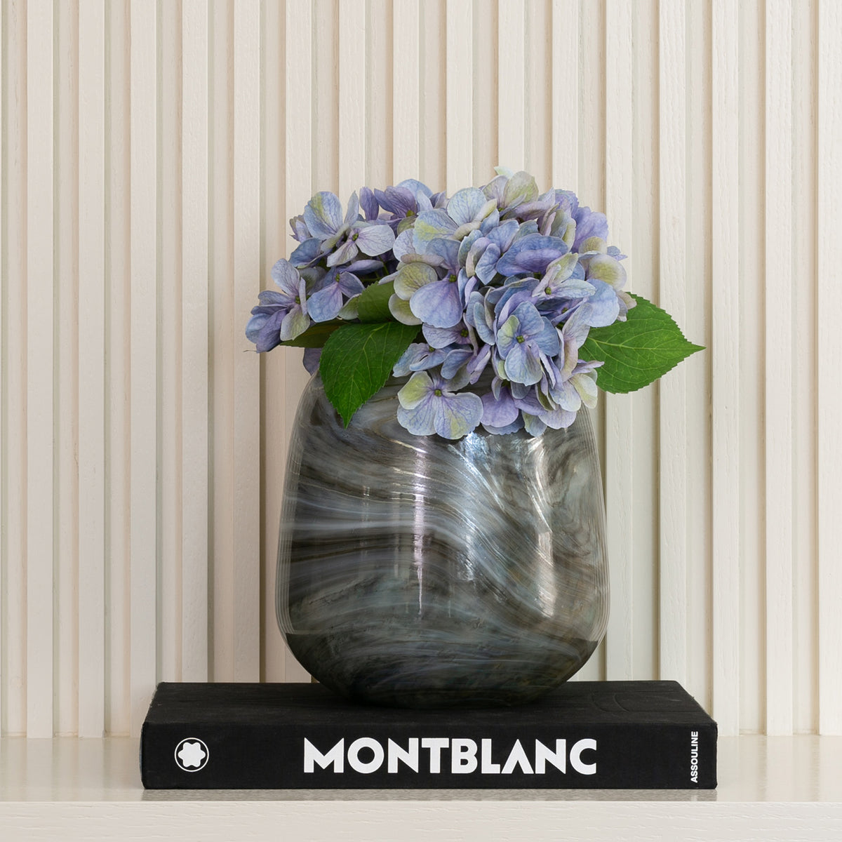 Imperial alabaster glass vase with marble-inspired finish, elegant decorative vase for modern and minimalist home décor