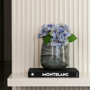 Imperial alabaster glass vase with marble-inspired finish, elegant decorative vase for modern and minimalist home décor