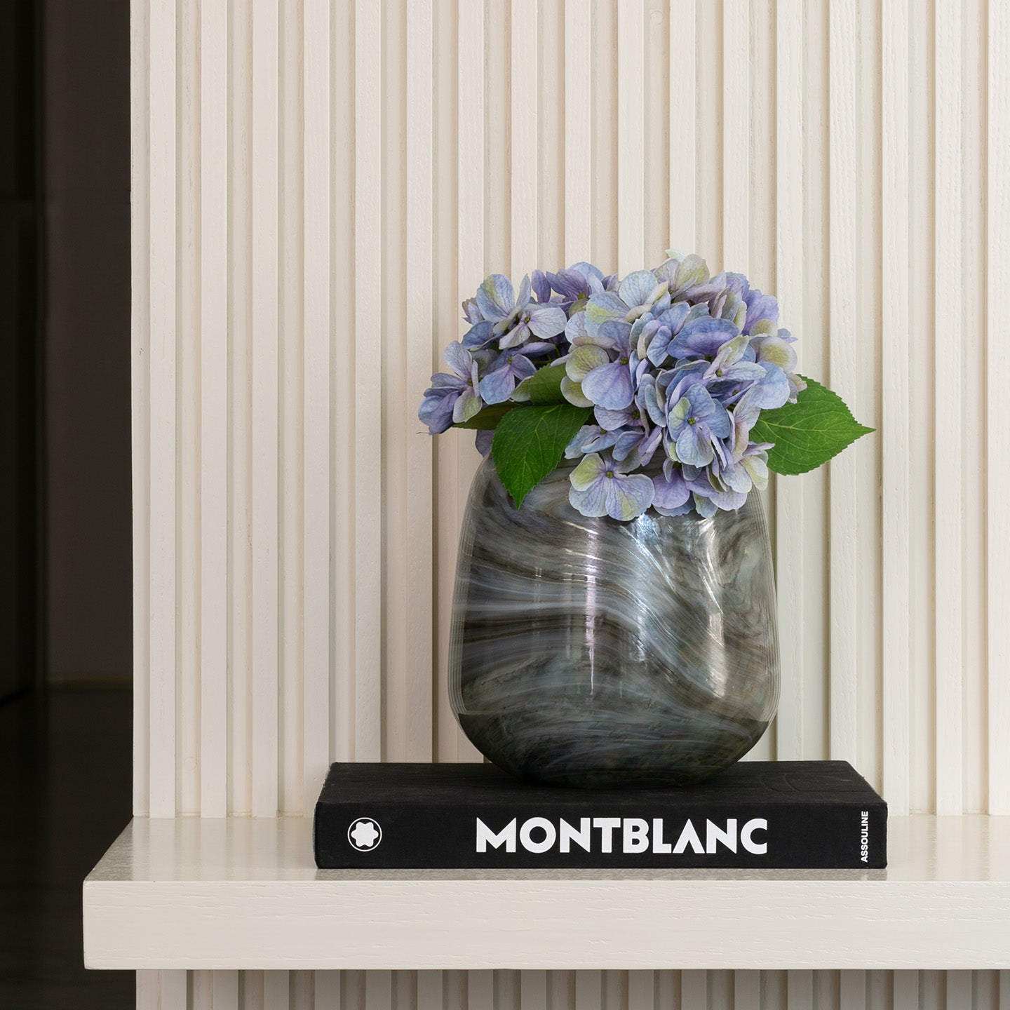 Imperial alabaster glass vase with marble-inspired finish, elegant decorative vase for modern and minimalist home décor
