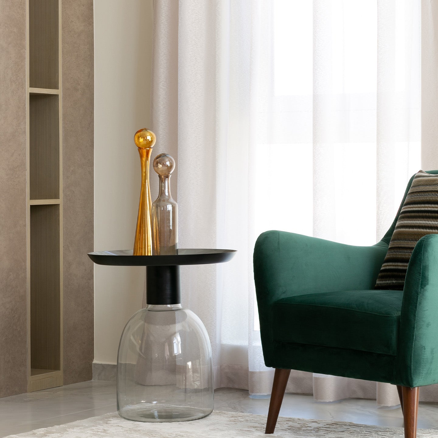 LUXE GLASS TABLE - TALL