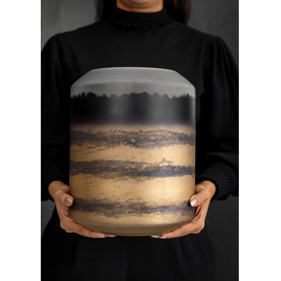 Mirage gradient glass vase with sleek column shape and dark to light colour transition, luxury decorative vase for modern interiors