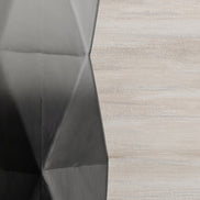Prism ombre grey glass vase with gradient dark to light finish, contemporary decorative vase for modern home décor