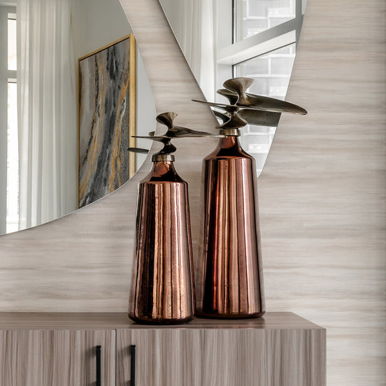 Metal Decorative Sculptural Jar for Modern Living Room Home Decor. 