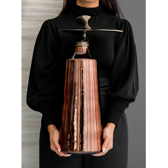 Metal Decorative Sculptural Jar for Modern Living Room Home Decor. 
