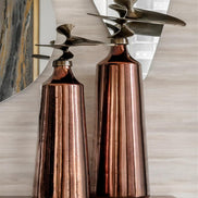 Metal Decorative Sculptural Jar for Modern Living Room Home Decor. 