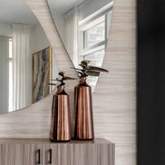 Metal Decorative Sculptural Jar for Modern Living Room Home Decor. 
