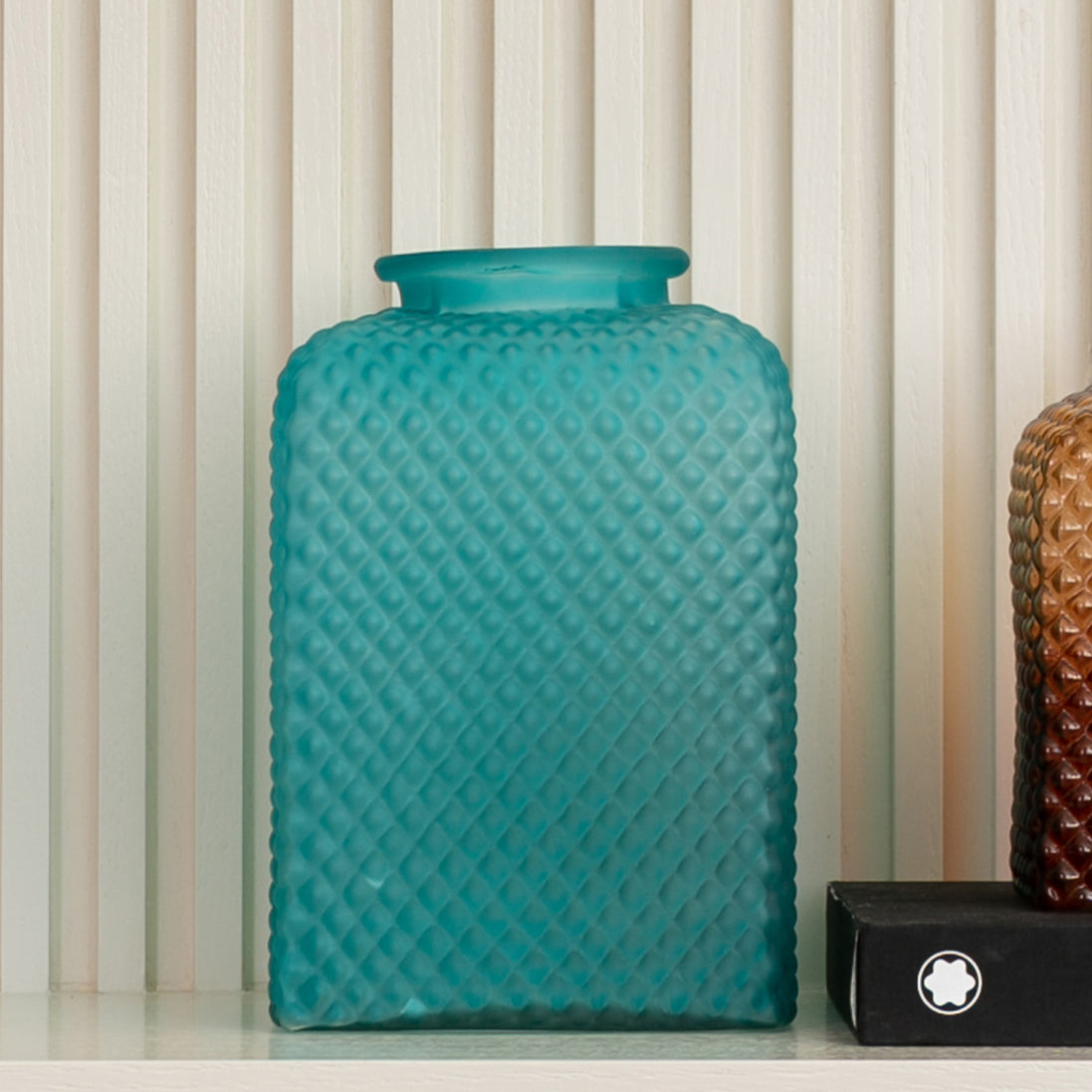 SPECKLE GLASS VASE - BLUE